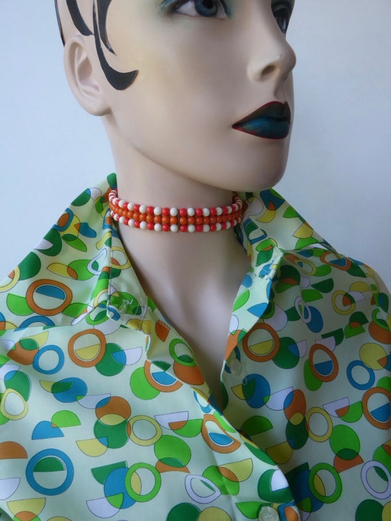 Stretch rockabilly choker. Year 60. Vintage jewel.