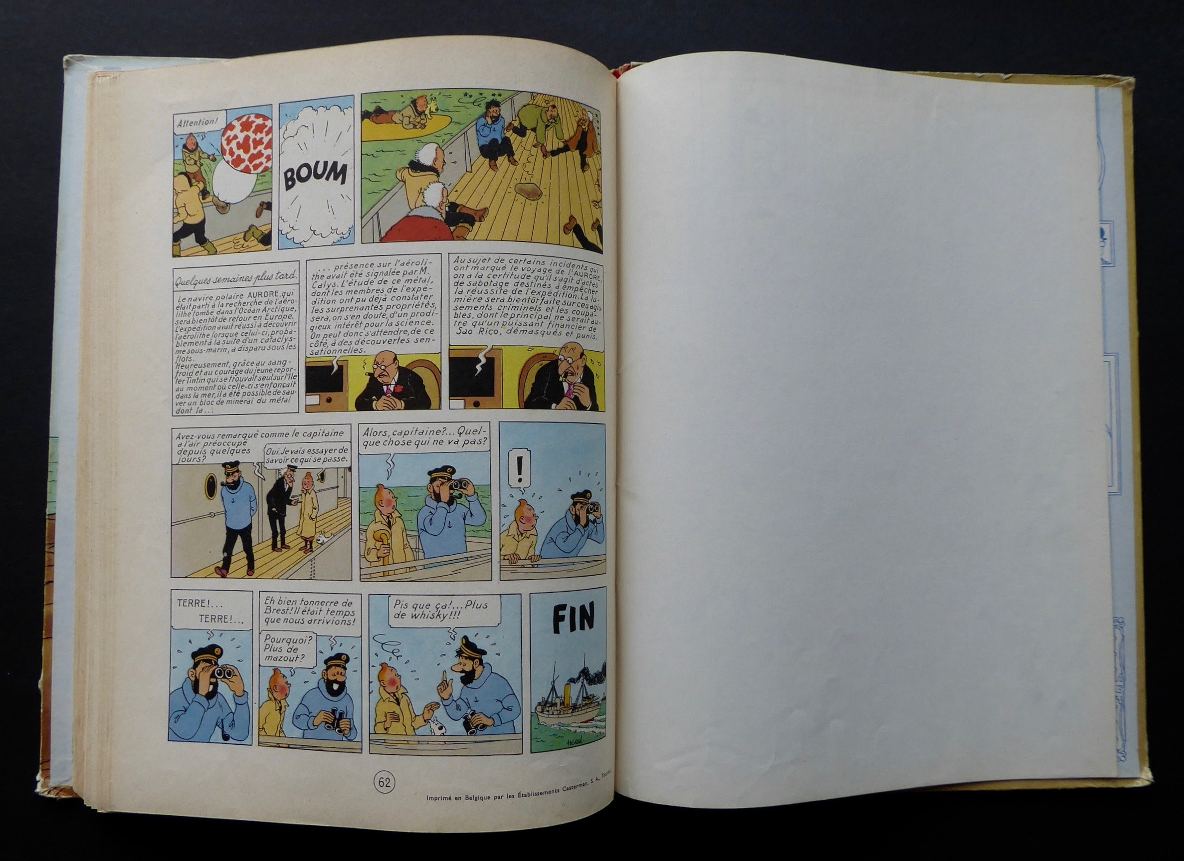 Tintin. 1960. The mysterious star. Hergé. Giant mushroom. Spider ...