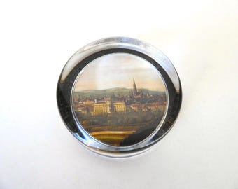 Souvenir glass paperweight of Vienna. Bernardo Bellotto. Detail of Vienna seen from the Belvedere. 1970.