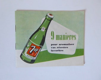 7up advertising flyer. 1948. Vintage recipe brochure. Vintage Seven-Up advertisement.