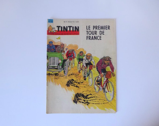 Tintin Journal. Hergé. 1963. 18th year. n.25. Tour de France. Cycling. Comic sport. Tintinville. Comic sixties.