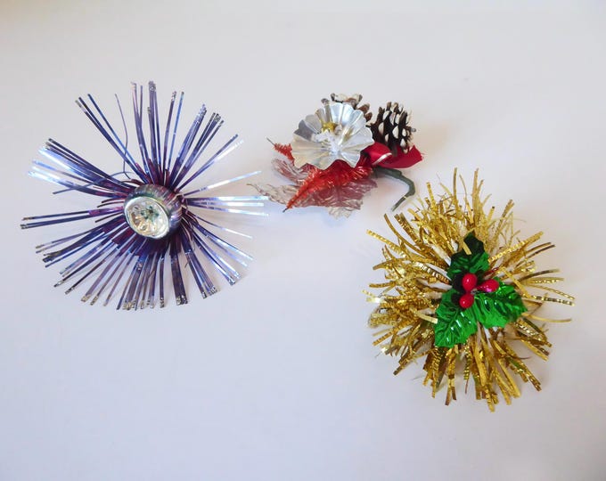 Lot of vintage Christmas decorations. 1960-1970. Vintage Christmas tree decoration.