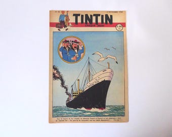 Tintin magazine, Hergé cover. Belgian edition. November 4, 1948. 3rd year no. 45. CIRCULAR CUTOUT P.17.