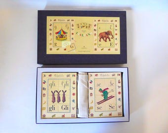 Bingo Italiano Alfabeto game, Cavallini & Co. Made in Italy. Vintage board game.