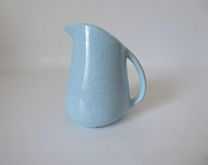 Water pitcher, vintage milk jug, powder blue ceramic. Japan. 1960s. Mid Century pitcher. Vintage milk jug. Sixties kitchen