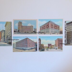 Building Winnipeg 1920-1930. Lot carte postale vintage. Architecture Manitoba. Magasin Eaton. Royal Alexandra Hotel. New Federal building