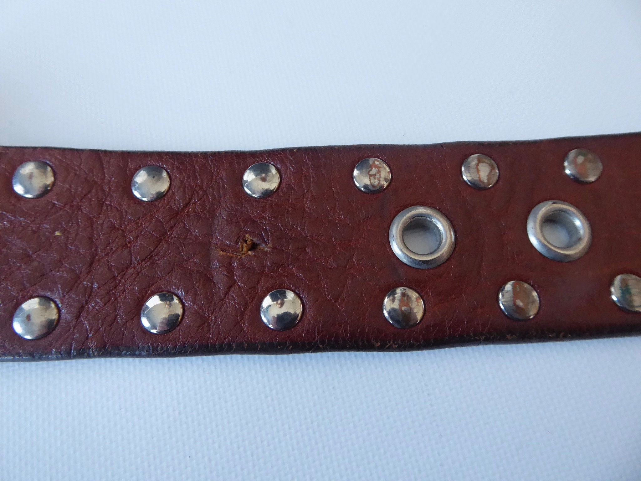 Girovita studded vintage leather belt. Genuine Leather. Made in Italy ...