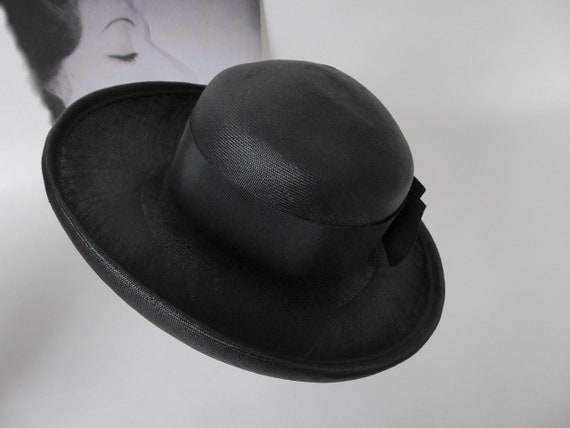 Breton black panama hat 1960. Marlo Thomas style … - image 3