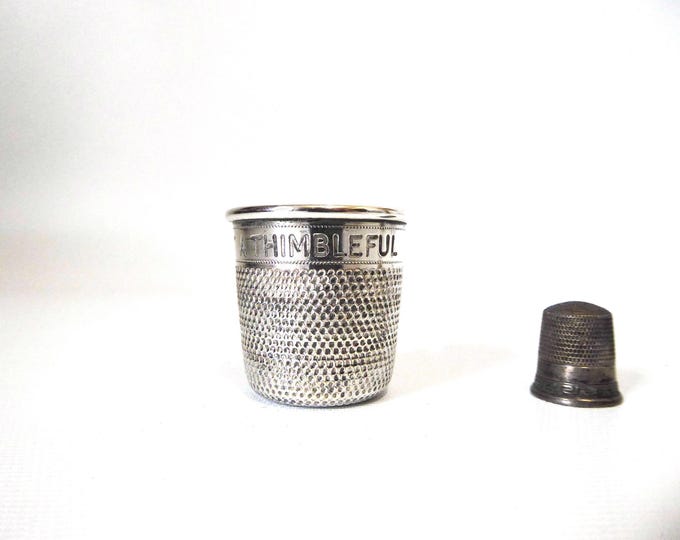 P.H.V & Co. Just a Thimbleful 1 oz Cocktail Jigger. 1950. Mid-century spirit measure.