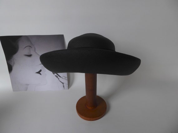 Breton black panama hat 1960. Marlo Thomas style … - image 6