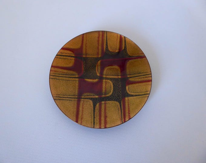 Small decorative plate, enamel on copper. Jules Perrier. 1950-60.