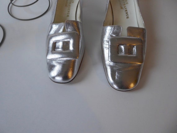 Silver leather leather sneaker space age. Sak's f… - image 5