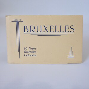 Carnet 10 cartes postales Bruxelles. 1930. P.I.B.. Phototyp.Indust.Belge . Carte postale vintage. Bruxelles panorama.