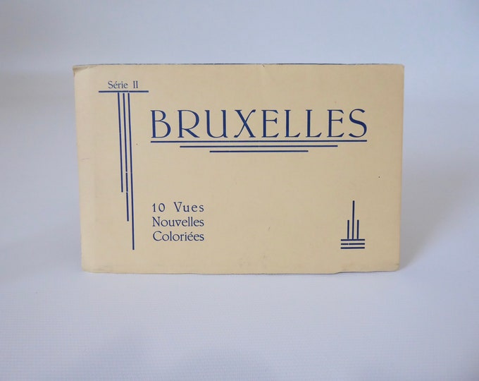 Notebook 10 postcards Brussels. 1930. P.I.B.. Phototyp.Indust.Belge . Vintage postcard. Brussels panorama.