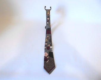 Vintage Snoopy tie. 100% crepe de chine. 1980. Made in Korea.