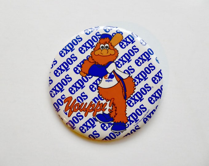 Macaron Montreal Expos. Mascot Youppi!. 1980.