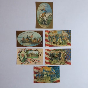 Lot cartes postales George Washington. Merrimack publishing. Printed in Hong Kong. 1970. Guerre d'indépendance.. Révolution américaine.