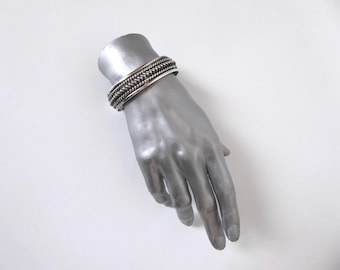 925 sterling silver braided cuff bracelet. 1980s