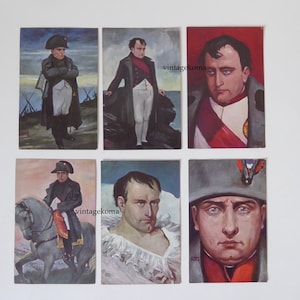 Lot cartes postales Napoléon. Illustrateur Kober. Autriche. 1920. Carte BKWI série 609. Carte postale militaire vintage. Empire français.