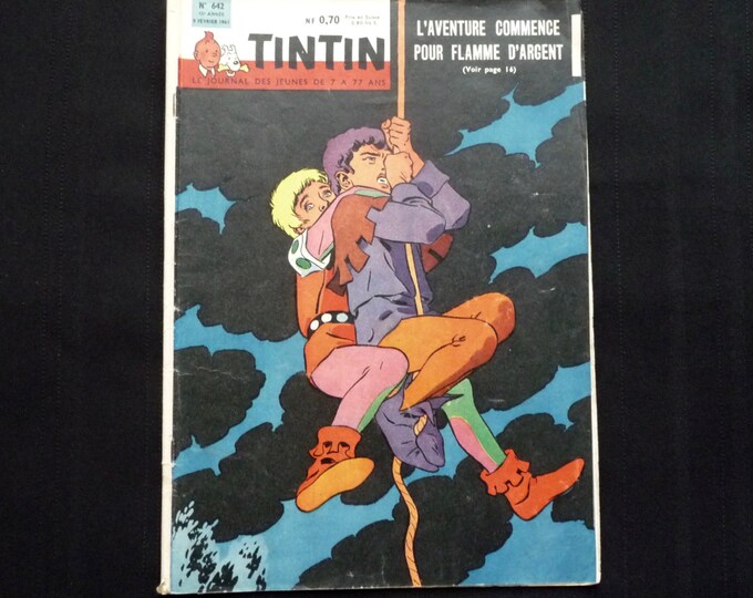 Journal Tintin. Hergé. 13è année n.642. 9 Février 1961. Édition Française. Couverture Cuvelier. Moyen-âge. Écuyer. Chevalier.