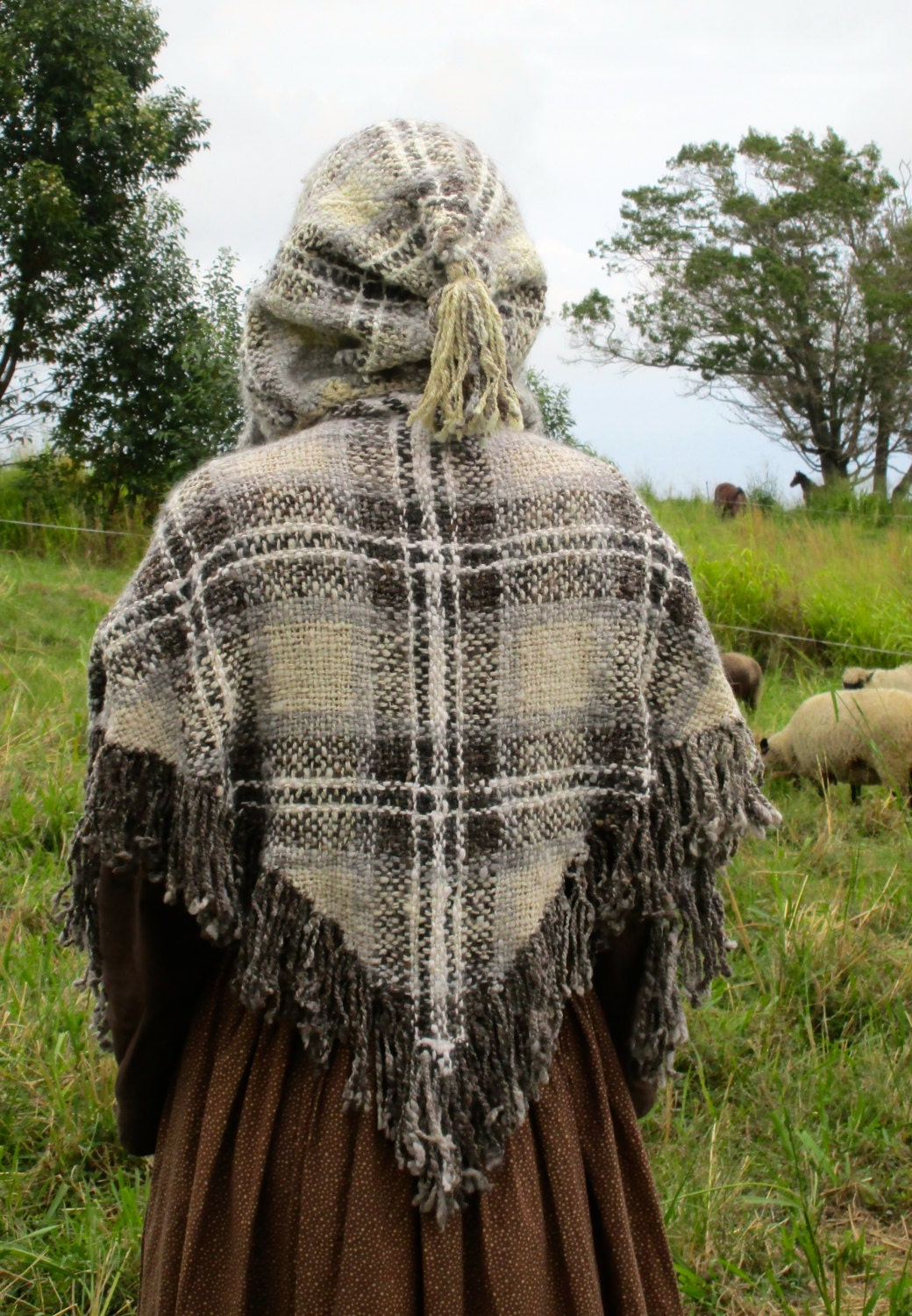 hooded shawl cape