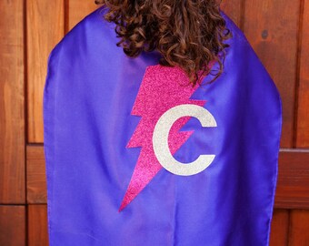 Glitter Lighting Bolt Cape - Lightning Bolt Cape - Personalized Super Hero Cape - Custom Cape - Sparkle Lightning Bolt - Free Shipping