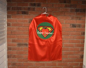 super teacher shirt with cape