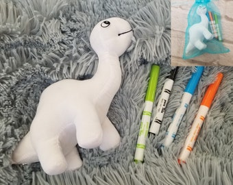 DIY Plush DINOSAUR Animal Kit-Ready for Gift Giving or DIY Party-Kids Craft-Color Your Own Plushie-Diy Dino-Pig Craft-Dinosaur Gift