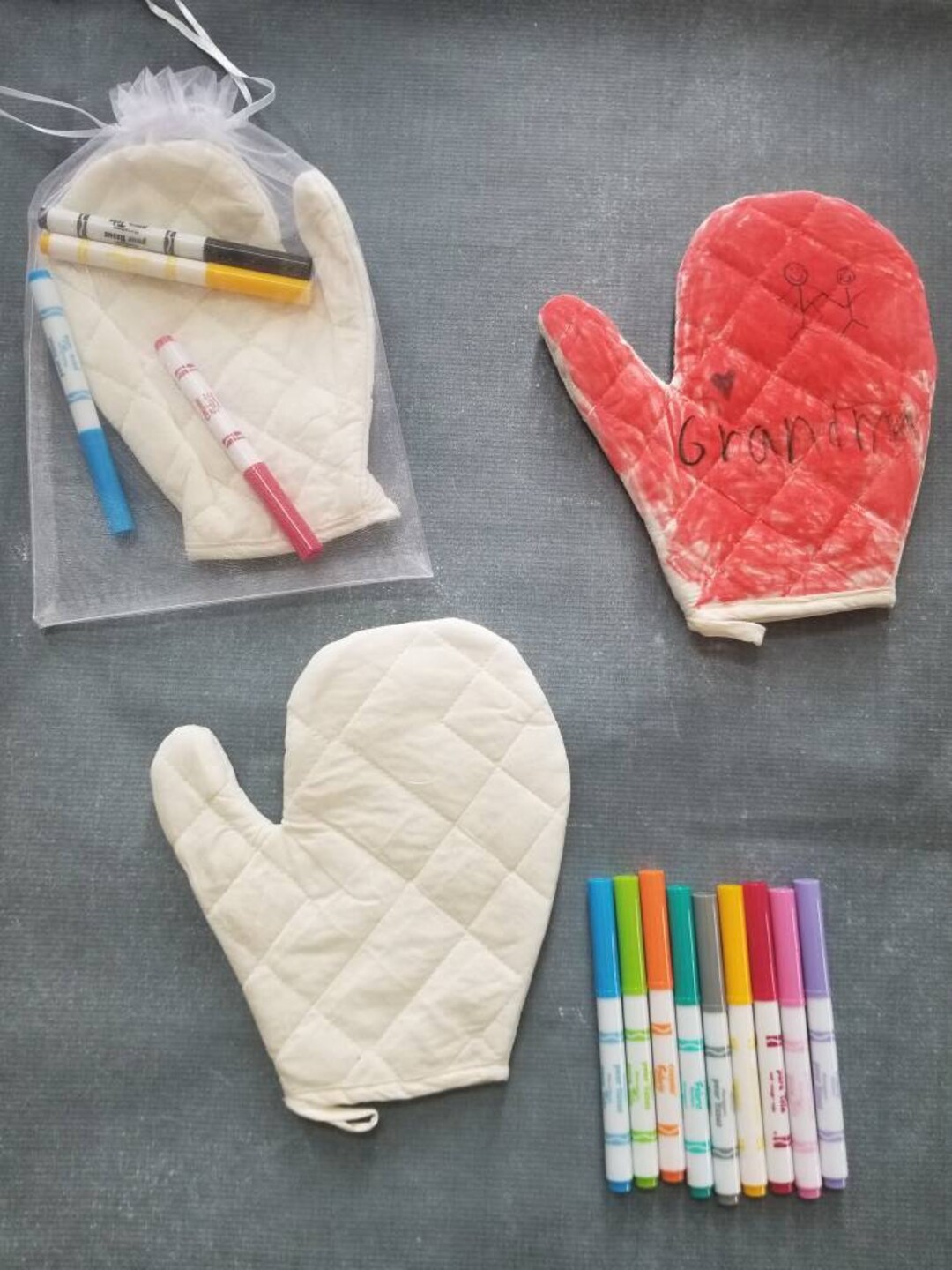 DIY Oven Mitt Craft Kit for Kids. DIY Gift From Kids. Mom Gift. Grandma