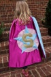 TODDLER GIRL CAPE - Cape and Free Mask - Gold Superhero - Superhero Cape with Initial - Star Cape - Double Layer Cape - Pink Blue Superhero 