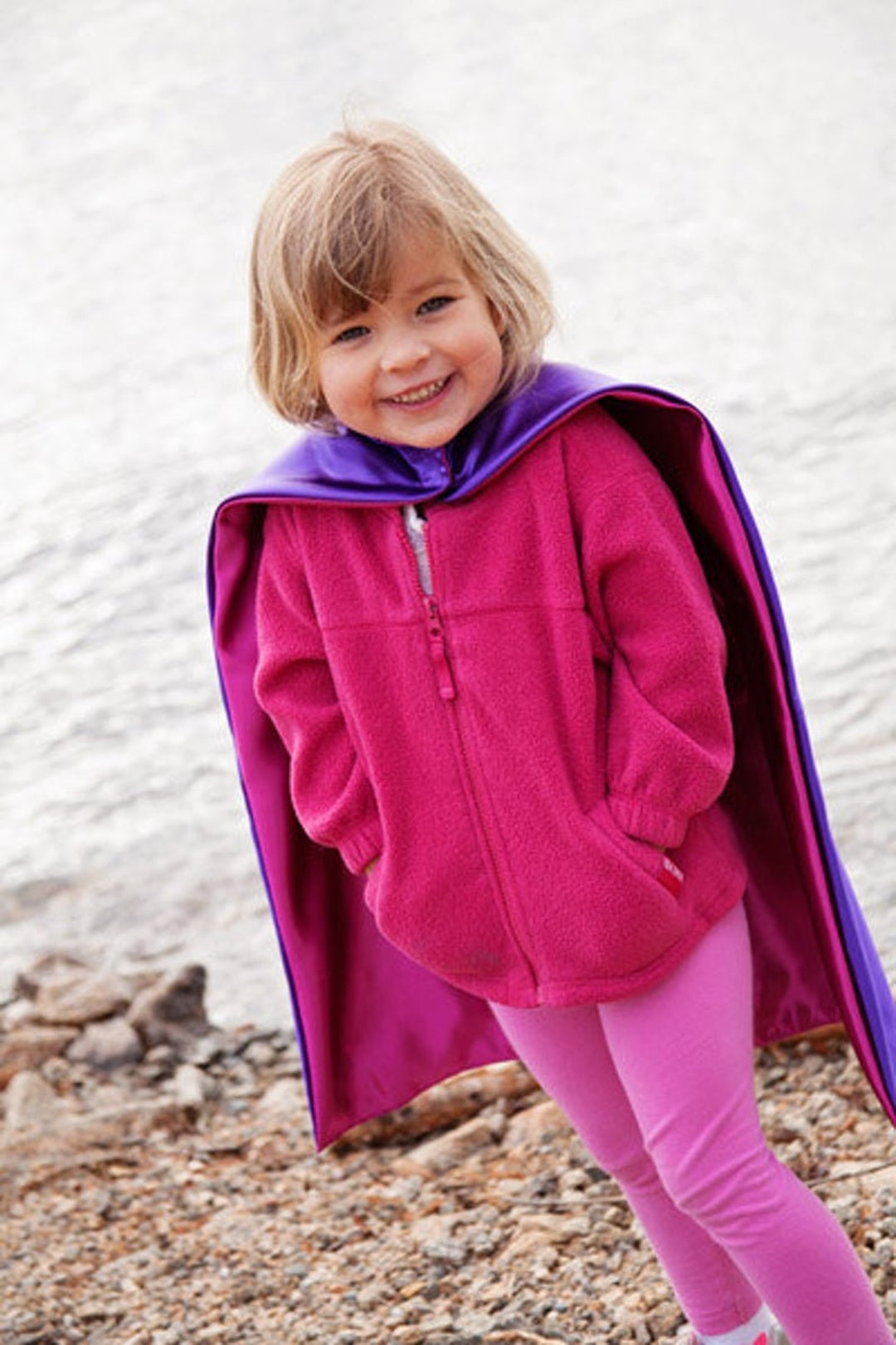 REVERSIBLE Superhero Cape SHIPS QUICKLY Pink and Purple Etsy