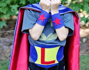 FAST SHIP - KIDS Gift -  Piece Superhero Set - Personalized Cape Set - Kids Costumes - Personalized Superhero Accessories