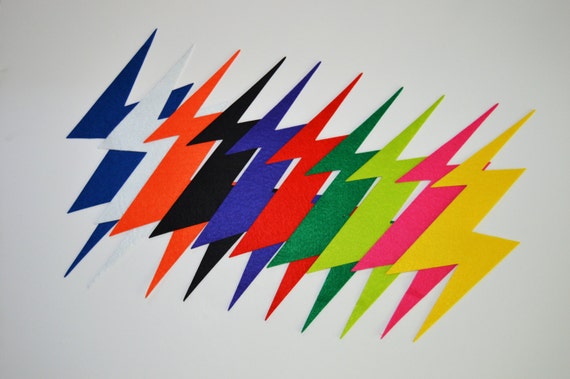 Sticky Back Felt DIY Lightning Bolts SET of 10 Great for Capes
