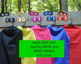 Adult Superhero SET. Adult Superhero Costume. Adult Mask Adult Wrist Bands Adult Wrist Cuffs. Superhero Cuffs. Superhero Costume for Adults.