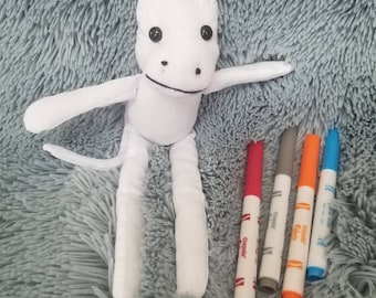 DIY Color-Your-Own Monkey Plush Kit: Kids Craft, Party Favor