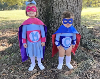 Personalized Superhero Costume Set - Cape, Mask & Cuffs