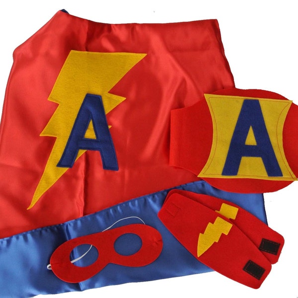 Superhero Cape Gift - Super Hero Costume - Kids Costumes - Personalized Cape with Accessories - Personalized Costume - Ships Quickly