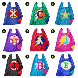 Superhero Cape for Boys or Girls - Personalized Cape - Free Mask - Super Hero Cape with Initial - Satin Capes - Quick Ship