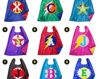 Superhero Cape for Boys or Girls - Personalized Cape - Free Mask - Super Hero Cape with Initial - Satin Capes - Quick Ship