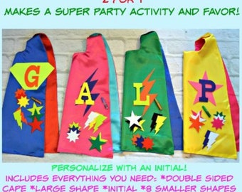 DIY Superhero Cape Decorating Kit. Super Hero Party Activity. Full Kit, Includes Everything You Need to Decorate a Cape! Quick Shipping