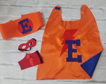 Superhero Costume-Full Superhero Set with Cape, Mask, Belt, Wrist Bands-Superhero Gift-Boy Gift-Birthday Gift-FREE SHIPPING