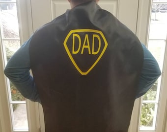 MOM or DAD Superhero Cape. Super Mom Cape. Super Dad Cape. Your Choice! Adult Superhero Cape. Mom Costume. Dad Costume. Dressup Play.