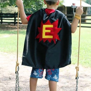 Super Hero Cape Personalized Cape with Star, Pow, Heart or Lightning Bolt Super Hero Capes for Kids Free Shipping Custom Initial image 1