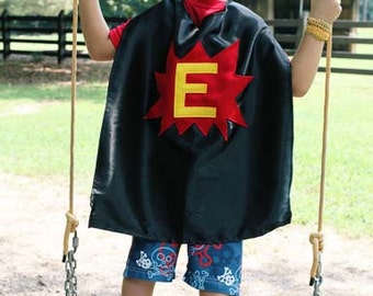 Super Hero Cape - Personalized Cape with Star, Pow, Heart or Lightning Bolt - Super Hero Capes for Kids - Free Shipping - Custom Initial