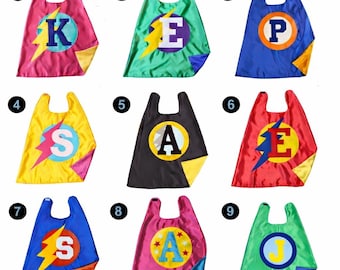 CAPE COSTUME . FREE Mask . Initial Cape . Superhero Accessories. Boy Hero . Girl Hero . Toddler Birthday Gift . Superhero Photo Session