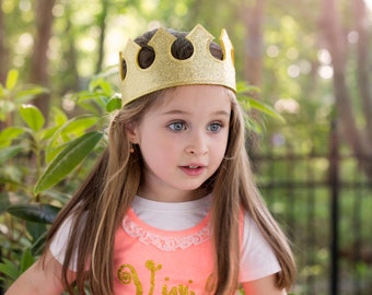 Glitter Felt CROWN. Birthday crown. Princess Party Favor. Princess Crown. Prince Crown. Prince Party. King Crown. Queen Crown. Party Favor.