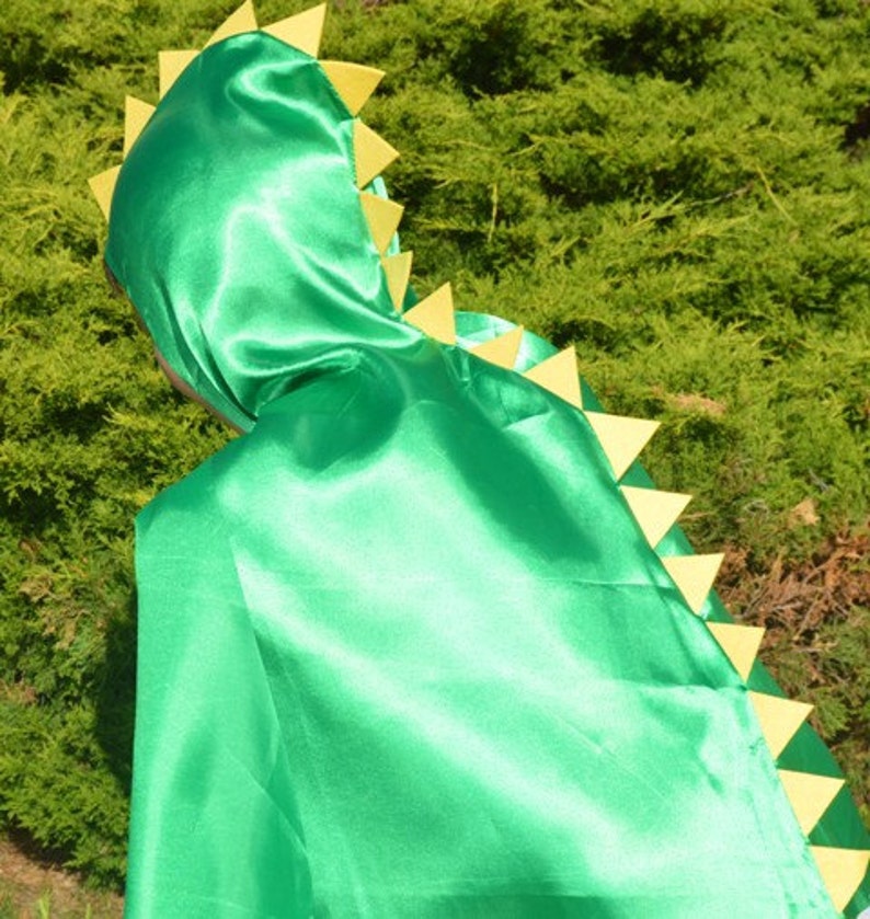 Easy costume for Halloween or dressup play Dinosaur Cape Superhero Cape with Hood Dinosaur Costume Preschool Costume