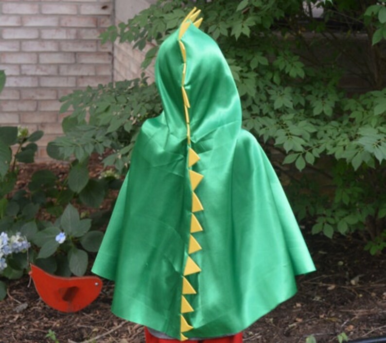 Easy costume for Halloween or dressup play Dinosaur Cape Superhero Cape with Hood Dinosaur Costume Preschool Costume
