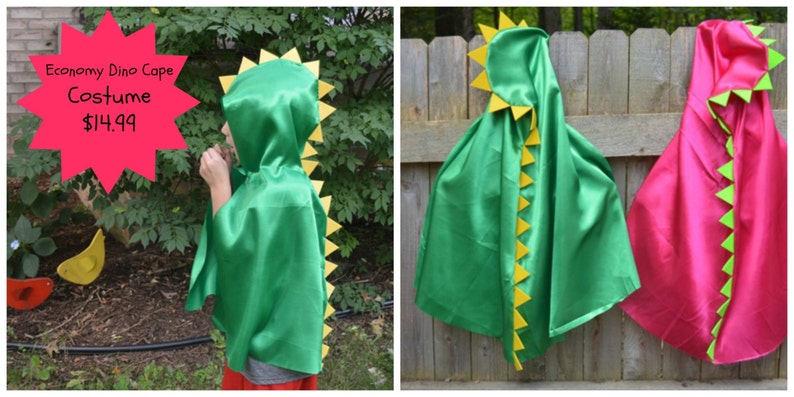 Easy costume for Halloween or dressup play Dinosaur Cape Superhero Cape with Hood Dinosaur Costume Preschool Costume