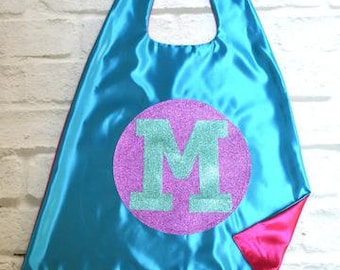 Superhero Cape-Cape-Personalized Cape with Initial-Free Shipping and FREE MASK-Boy Cape-Girl Cape
